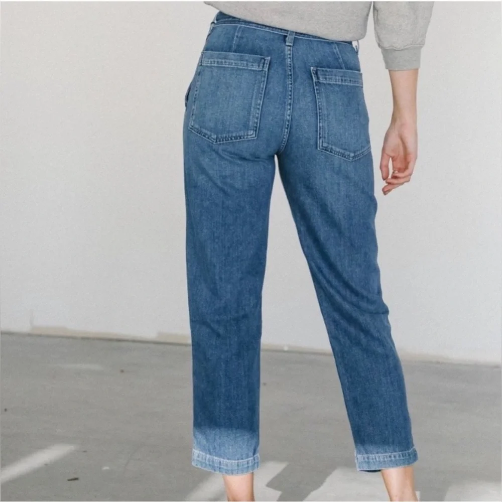 CITIZENS OF HUMANITY Noelle Belted Cargo Jeans High Waist Crop Blue Size 27 - Picture 15 of 16